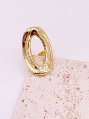 Gold Oval Statement Ring - Women Jewelry